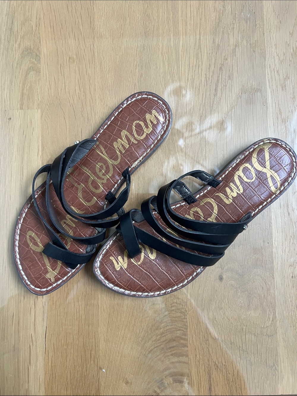 Sam Edelman Black Multi-Strap Slide Sandals